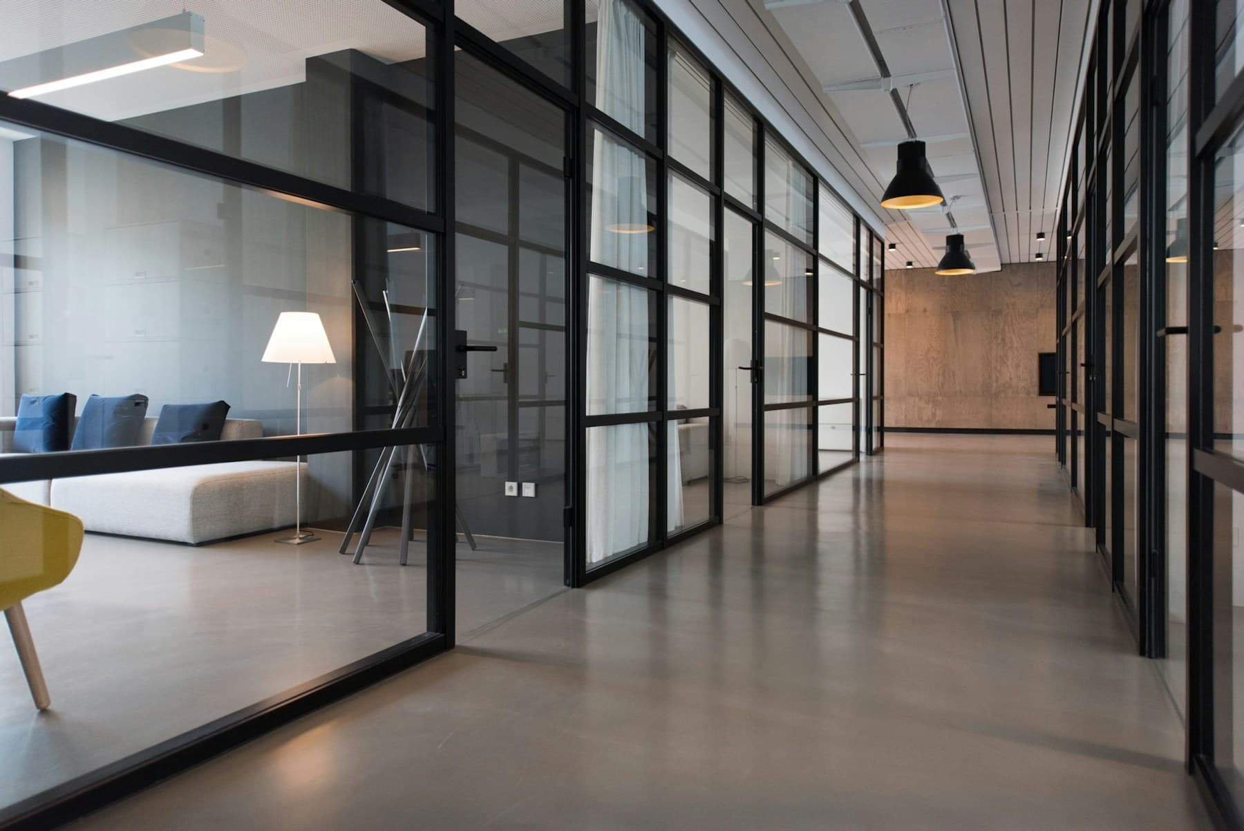 Professional office corridor representing organized property operations